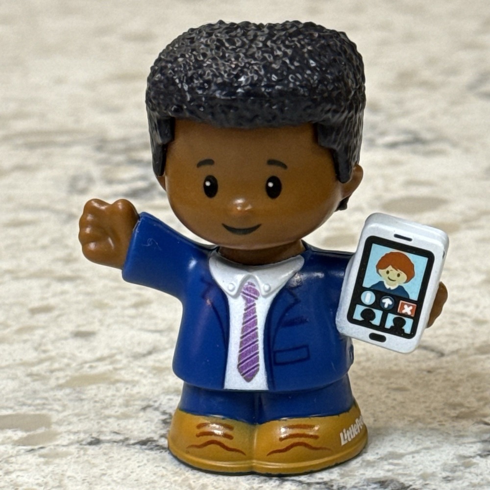 Fisher Price Little People Business Man Suit Tie Cell Phone Tablet 2016 2021